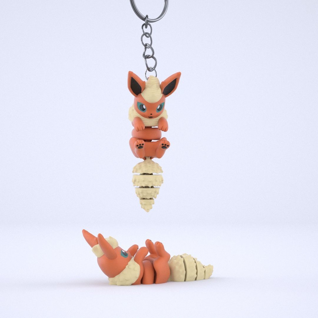 Flareon Articulated Version and Keychain 3D print model_4