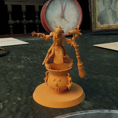 Baba Yaga Miniature for DnD and Pathfinder 3D print model