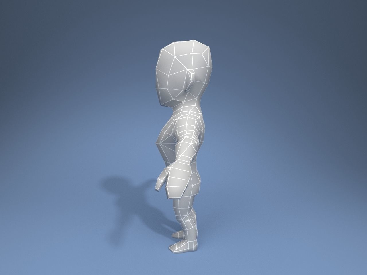 Thief man in prison uniform Low-poly 3D model_10