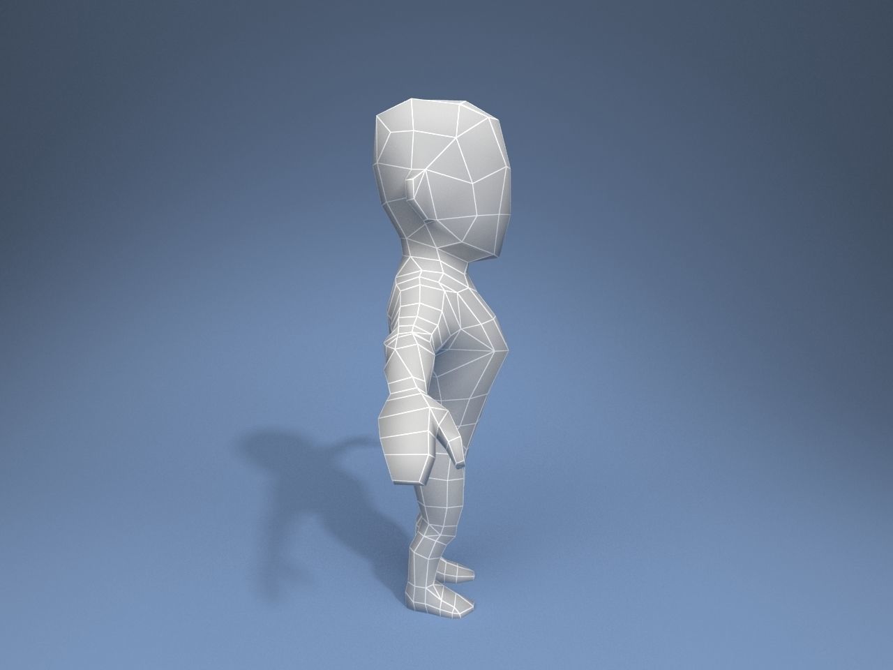 Thief man in prison uniform Low-poly 3D model_14