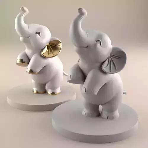Cute Baby Elephant 3D STL File for Printing