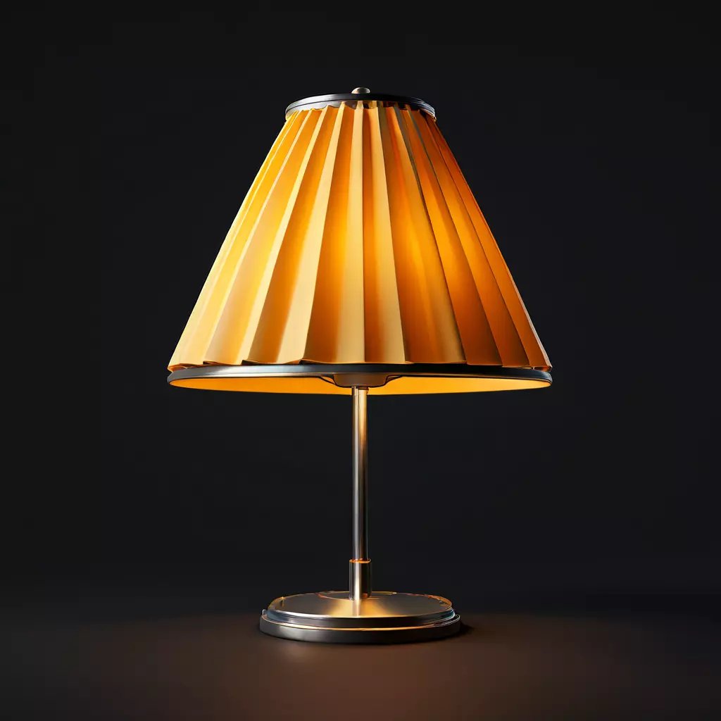 Modern Pleated Table Lamp 3D Model Low-poly 3D model_0