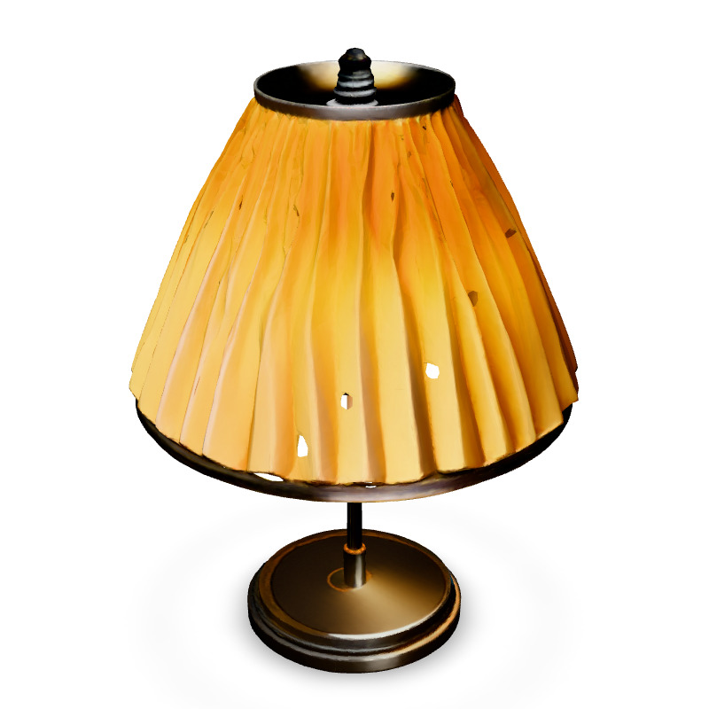 Modern Pleated Table Lamp 3D Model Low-poly 3D model_4
