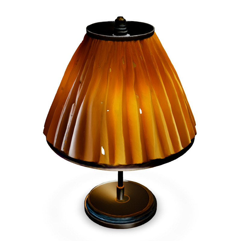 Modern Pleated Table Lamp 3D Model Low-poly 3D model_2