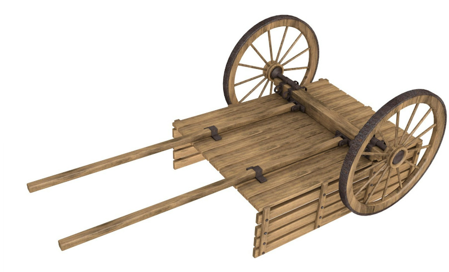 wooden wagon collection 3D model_12
