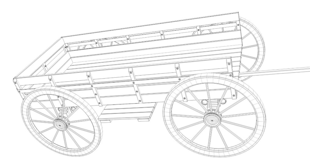wooden wagon collection 3D model_25