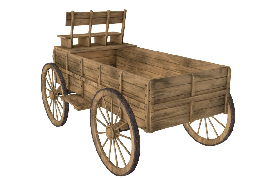 wooden wagon collection 3D model_19
