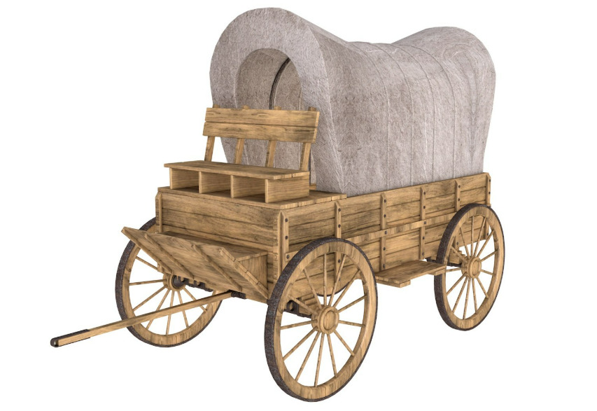 wooden wagon collection 3D model_1