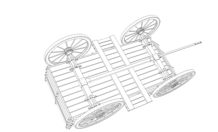 wooden wagon collection 3D model_27