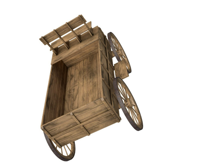 wooden wagon collection 3D model_10