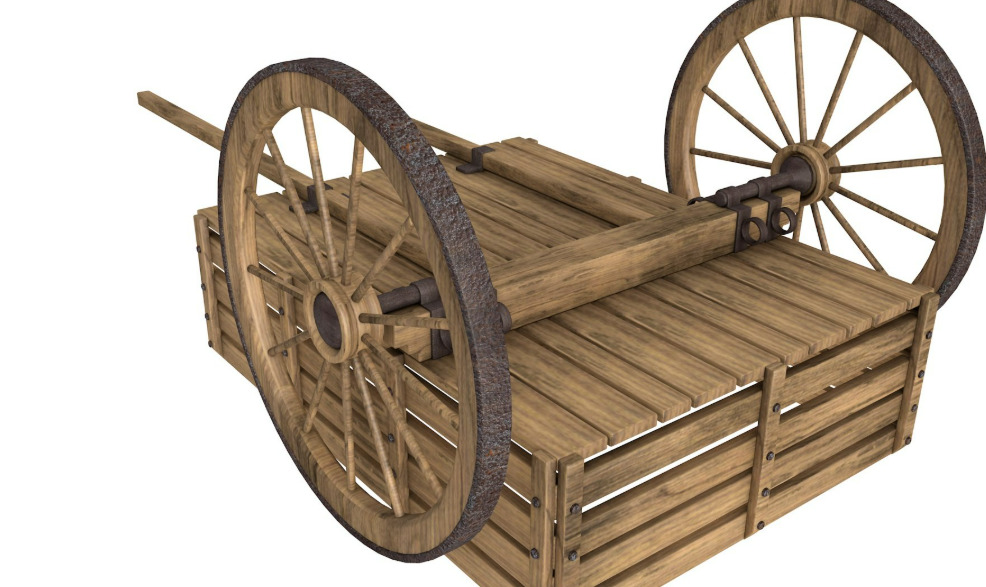 wooden wagon collection 3D model_4