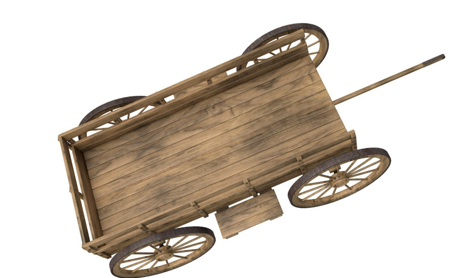 wooden wagon collection 3D model_5