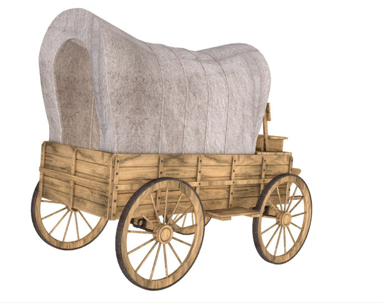 wooden wagon collection 3D model_9