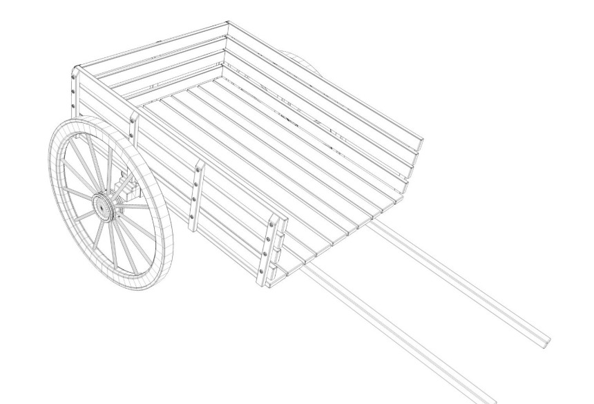 wooden wagon collection 3D model_23