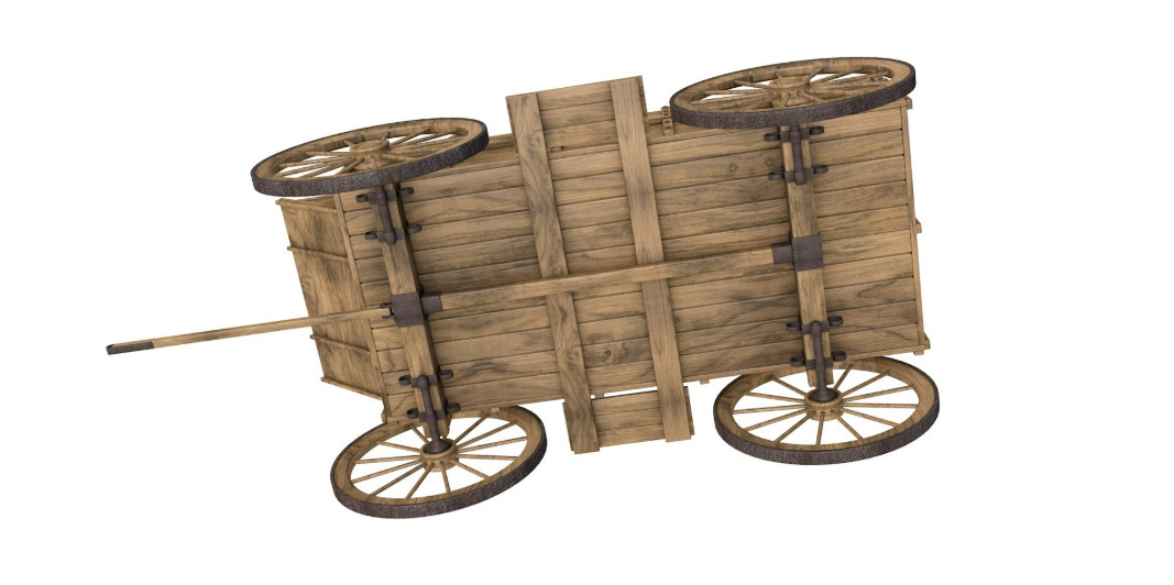 wooden wagon collection 3D model_21