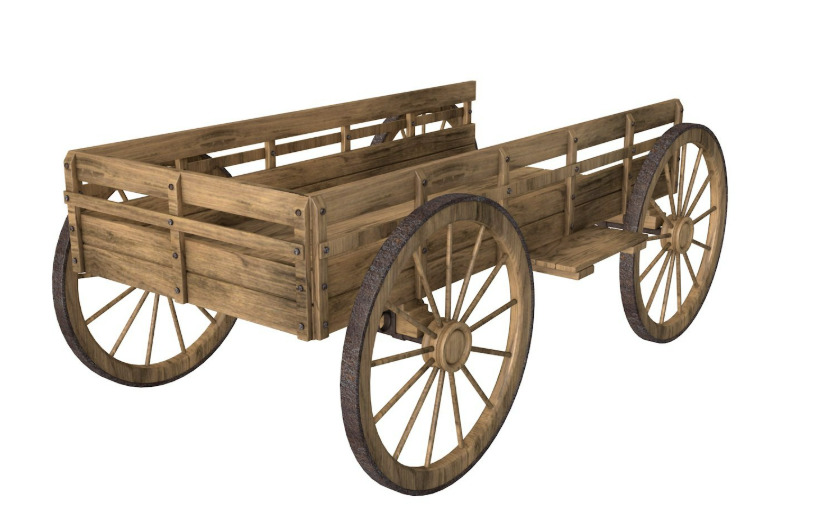 wooden wagon collection 3D model_8
