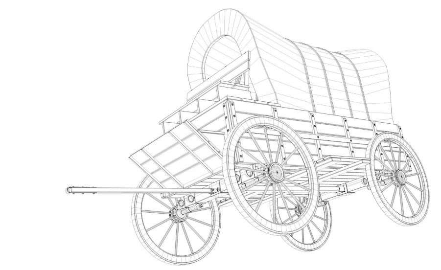 wooden wagon collection 3D model_26