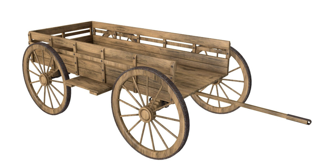 wooden wagon collection 3D model_14
