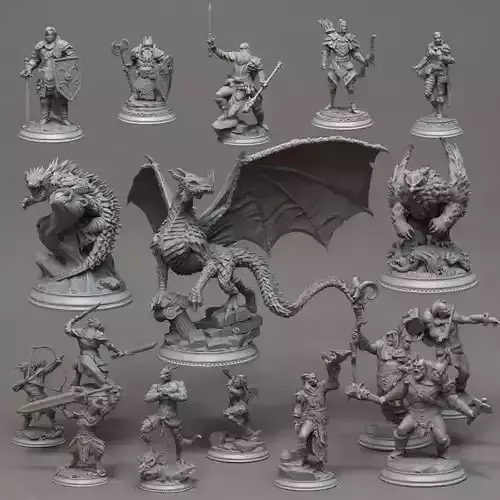 Pack Miniature RPG Adventure PathFinder 3D print model