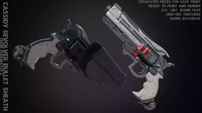 Overwatch Cassidy PeaceKeeper Revolver Sheath Bullet for Cosplay