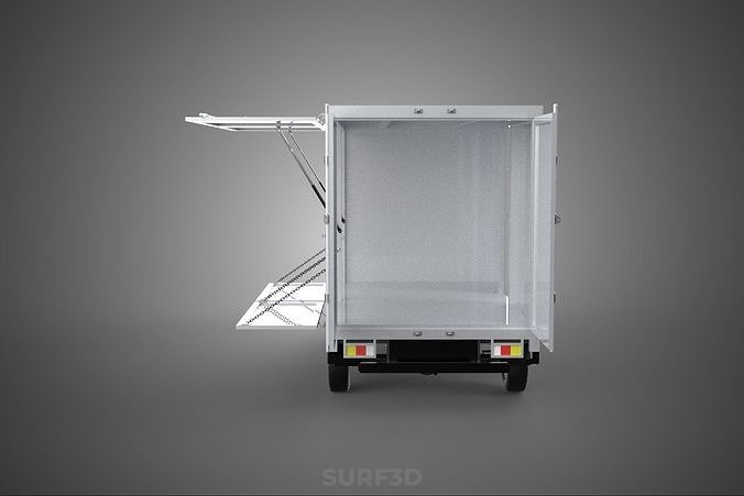 CUBE VAN BOX DROP SIDE TAILGATE REAR GATE DOOR PICKUP TRUCK CAR 3D model 4