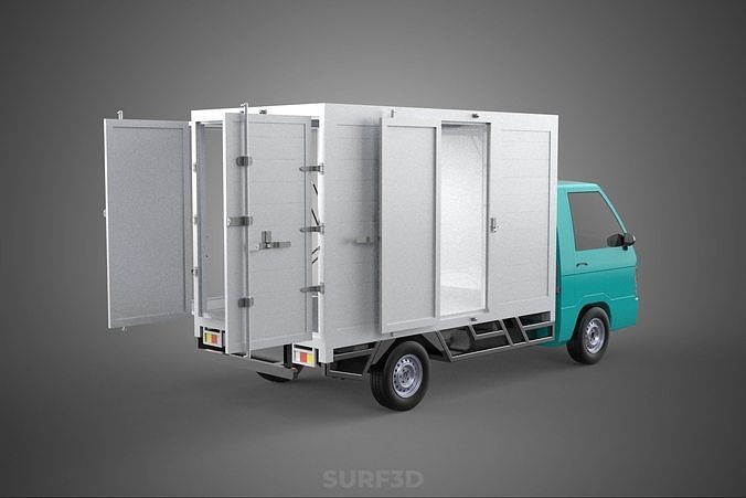 CUBE VAN BOX DROP SIDE TAILGATE REAR GATE DOOR PICKUP TRUCK CAR 3D model 5