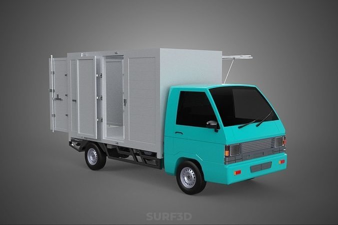CUBE VAN BOX DROP SIDE TAILGATE REAR GATE DOOR PICKUP TRUCK CAR 3D model 6