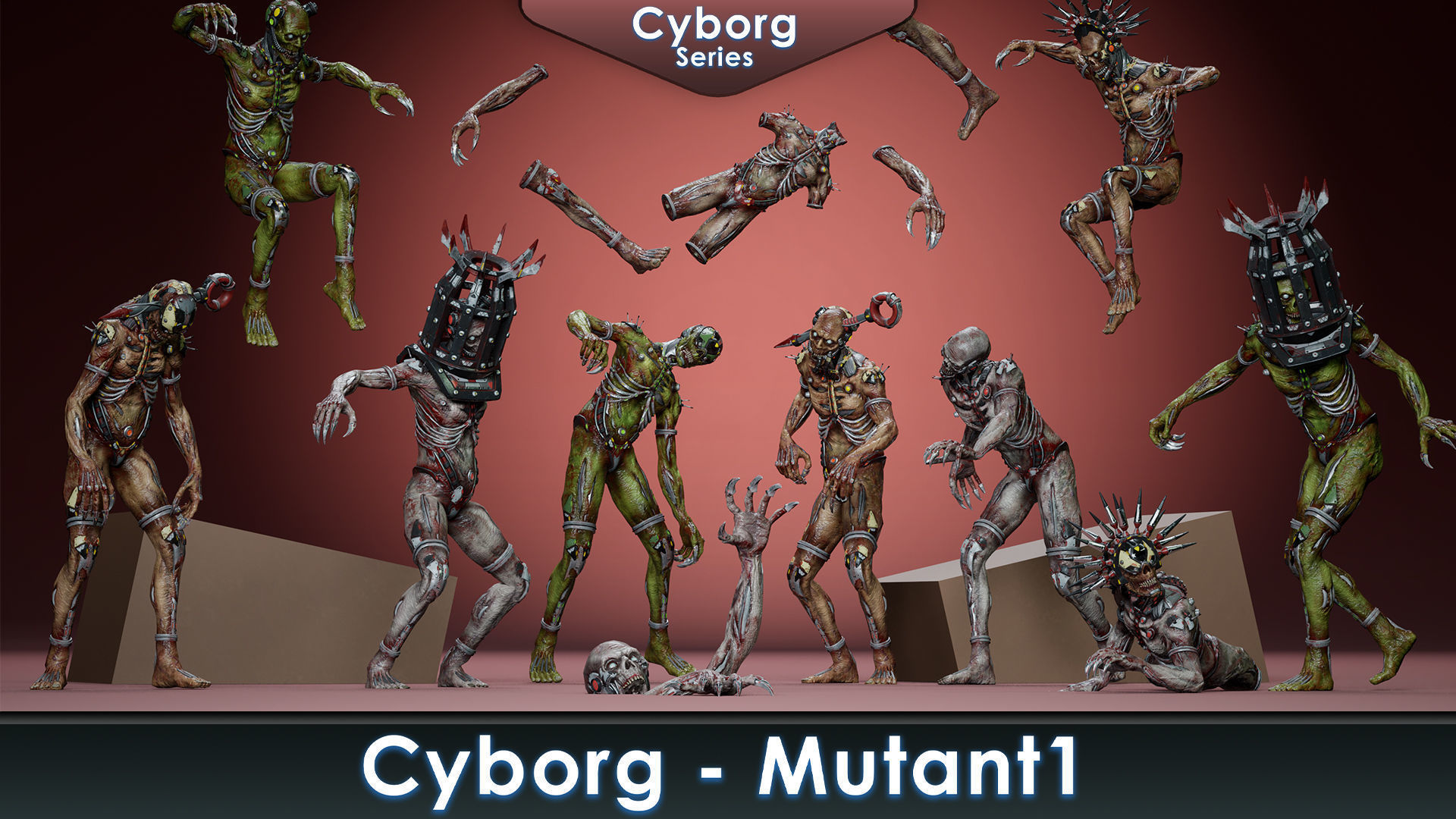 Cyborg Monsters pack 3D Model Collection_14