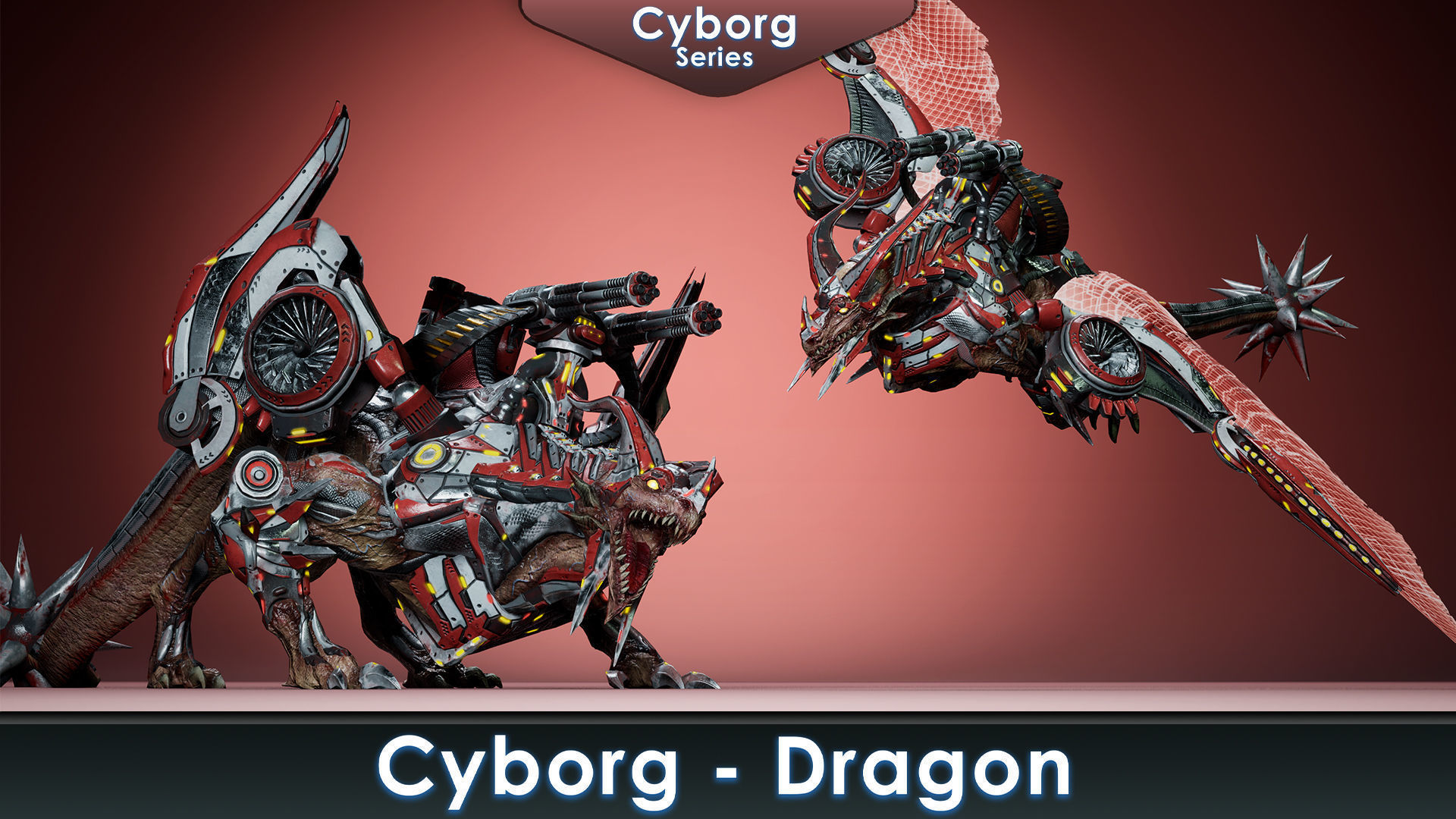 Cyborg Monsters pack 3D Model Collection_4
