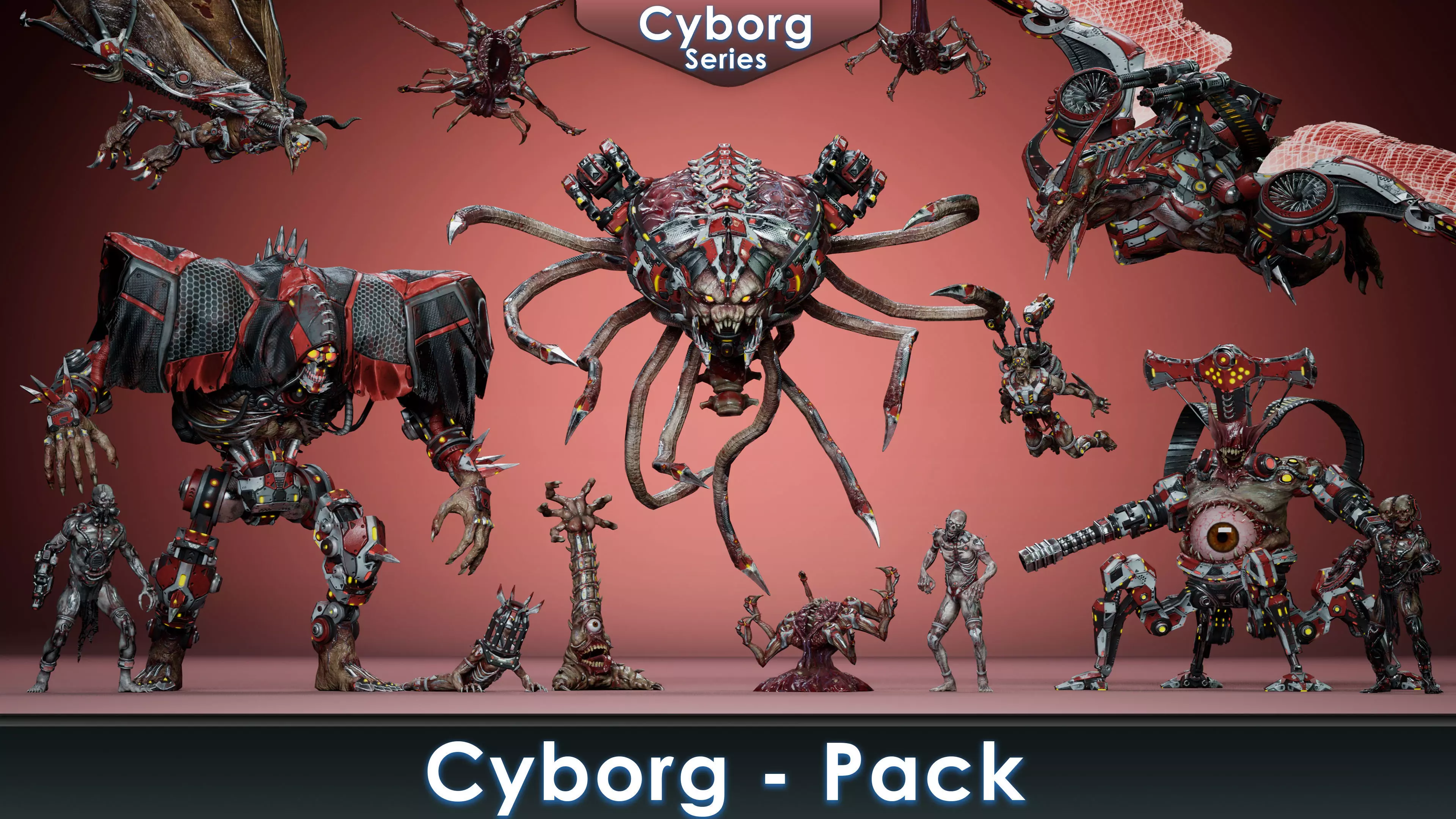 Cyborg Monsters pack 3D Model Collection_0