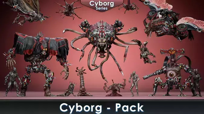 Cyborg Monsters pack 3D Model Collection