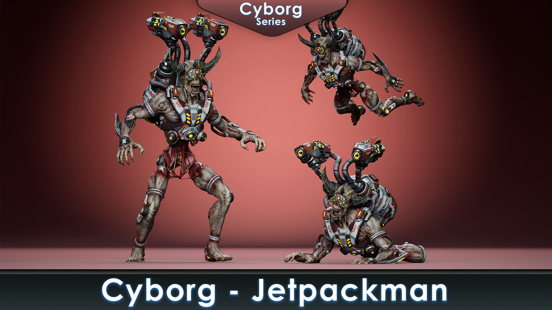 Cyborg Monsters pack 3D Model Collection_11