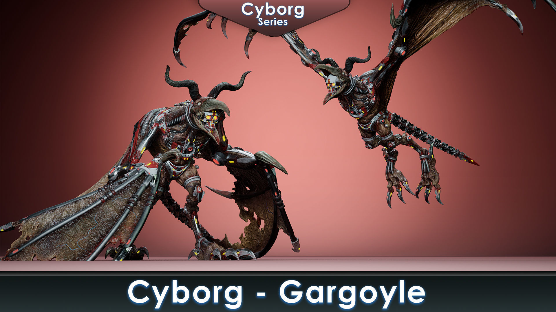 Cyborg Monsters pack 3D Model Collection_8