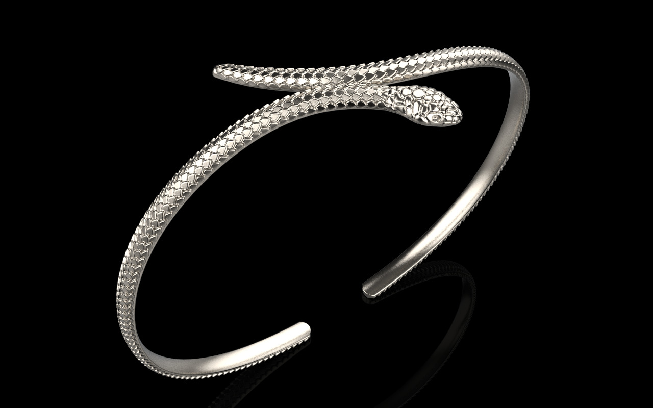 Snake bracelet model 1364 3D print model_1