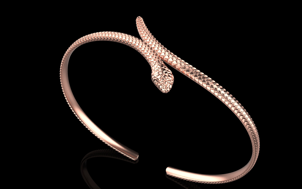 Snake bracelet model 1364 3D print model_20