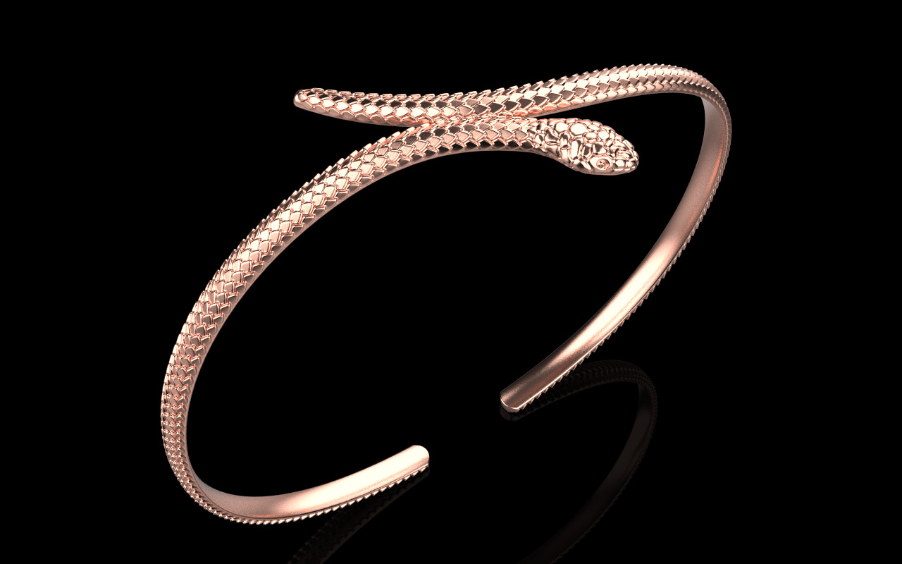 Snake bracelet model 1364 3D print model_17
