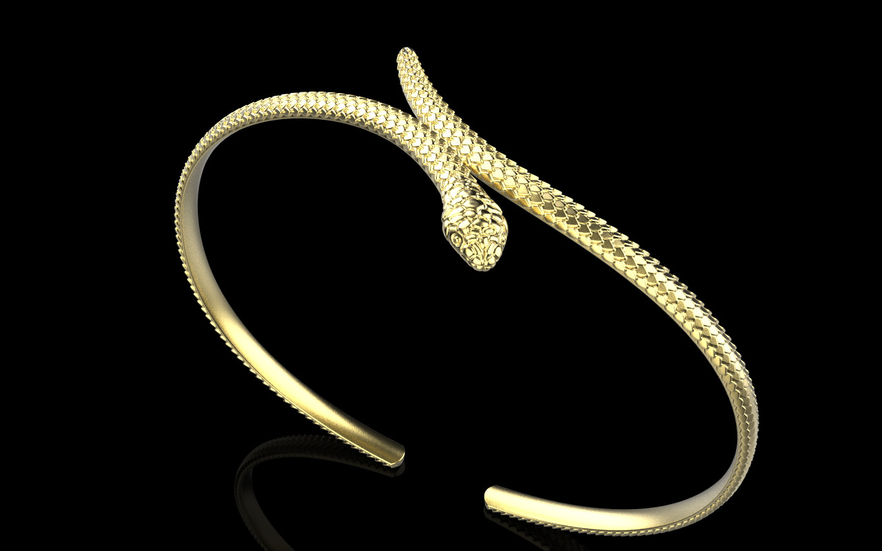 Snake bracelet model 1364 3D print model_22