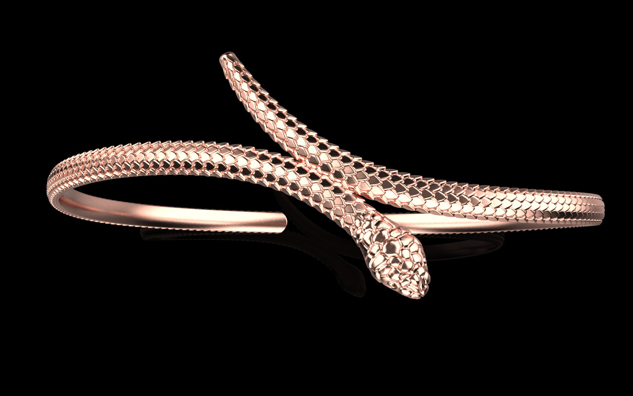 Snake bracelet model 1364 3D print model_12