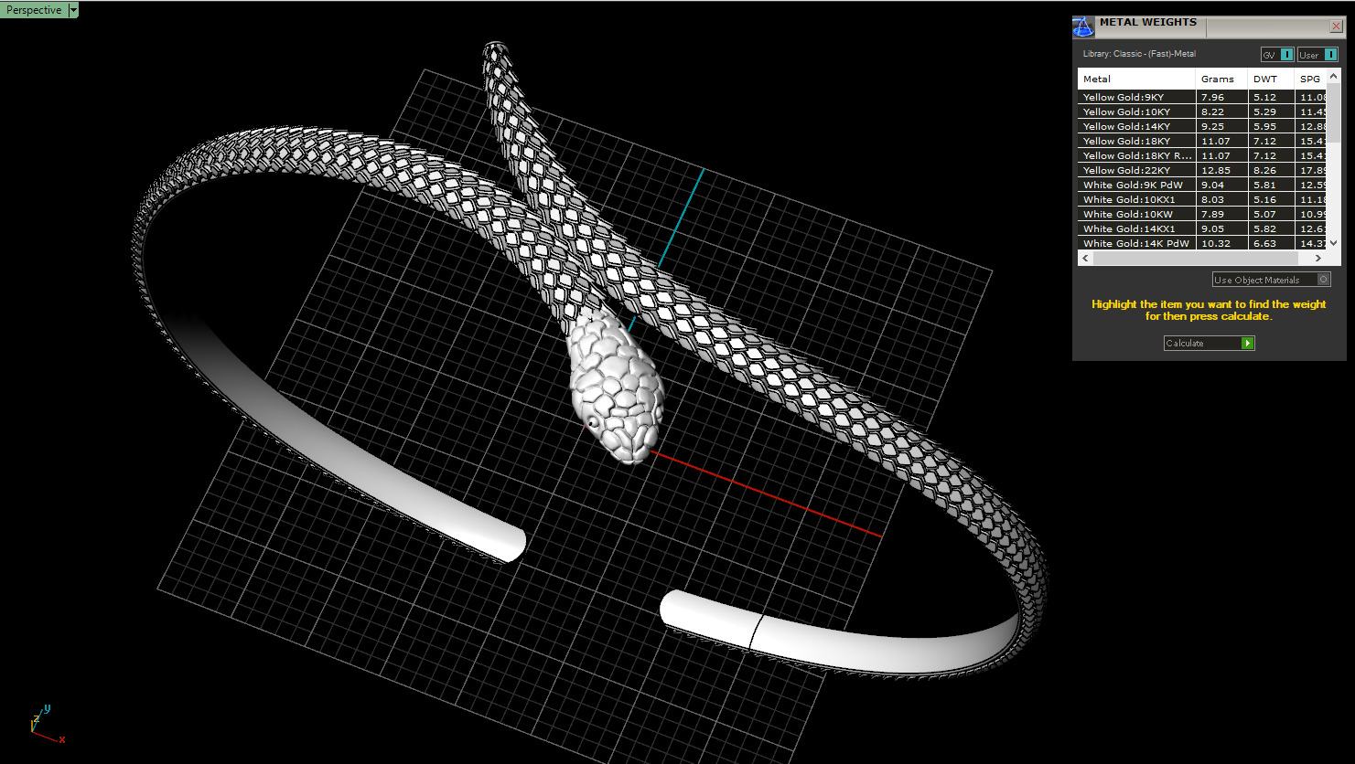Snake bracelet model 1364 3D print model_4