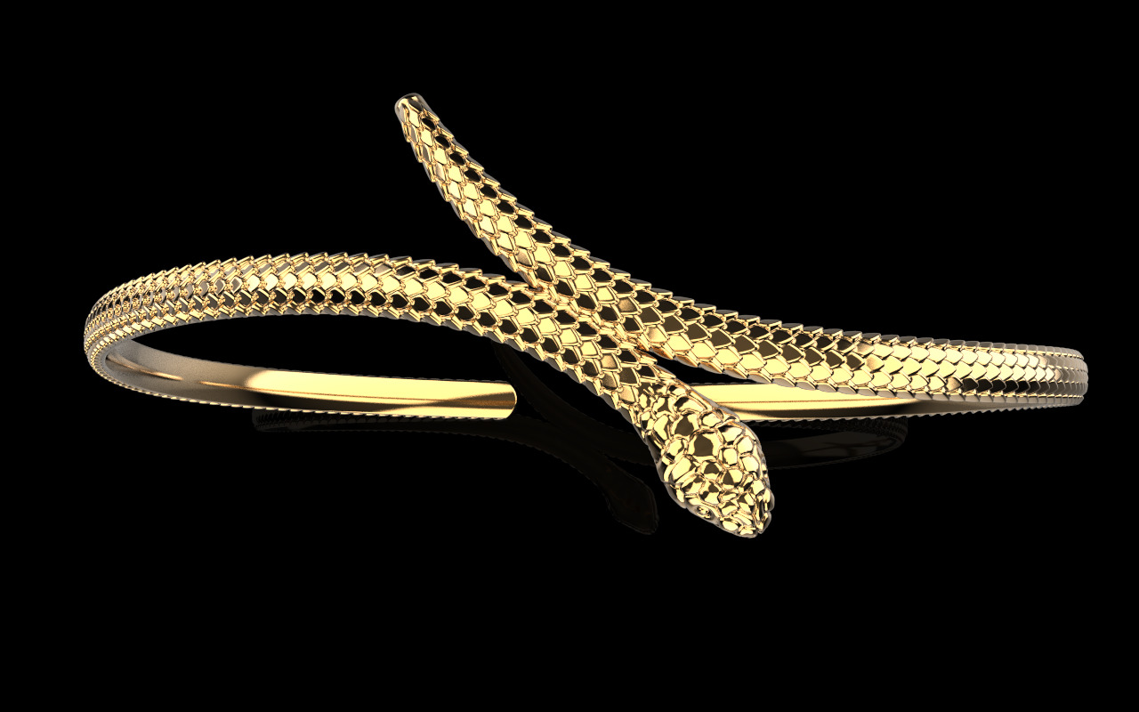 Snake bracelet model 1364 3D print model_11