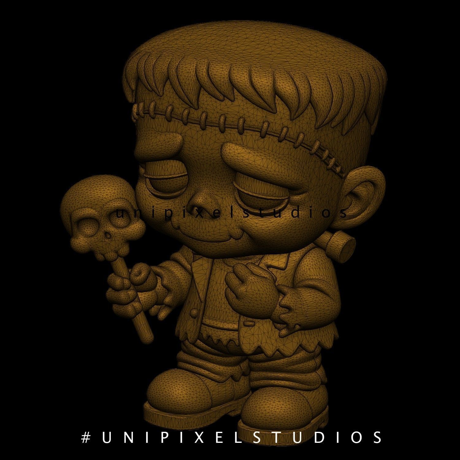cute Frankenstein Stl 3D model 3D print model_1