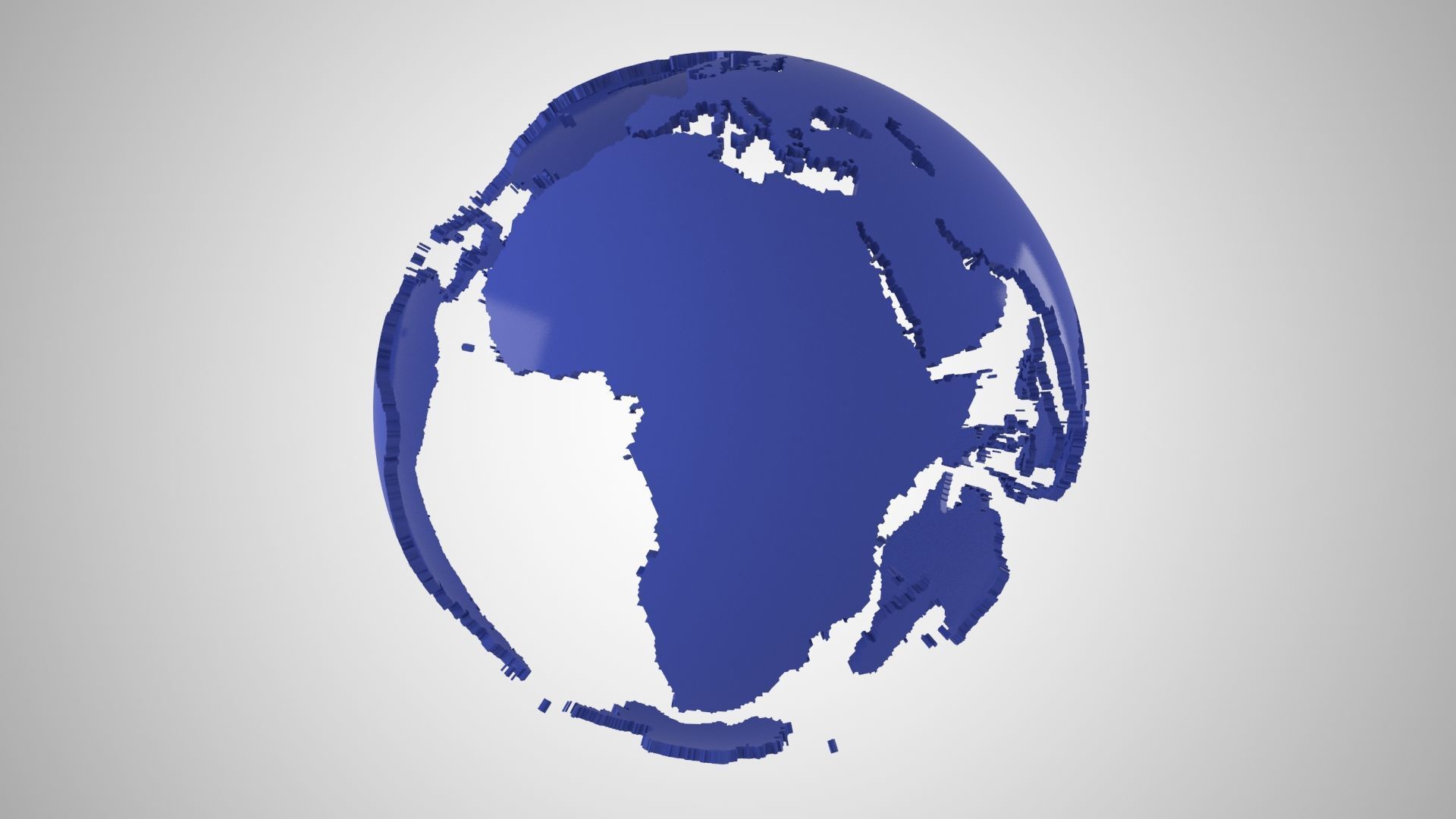 Globe Shell Nevy Blue 3D model_2