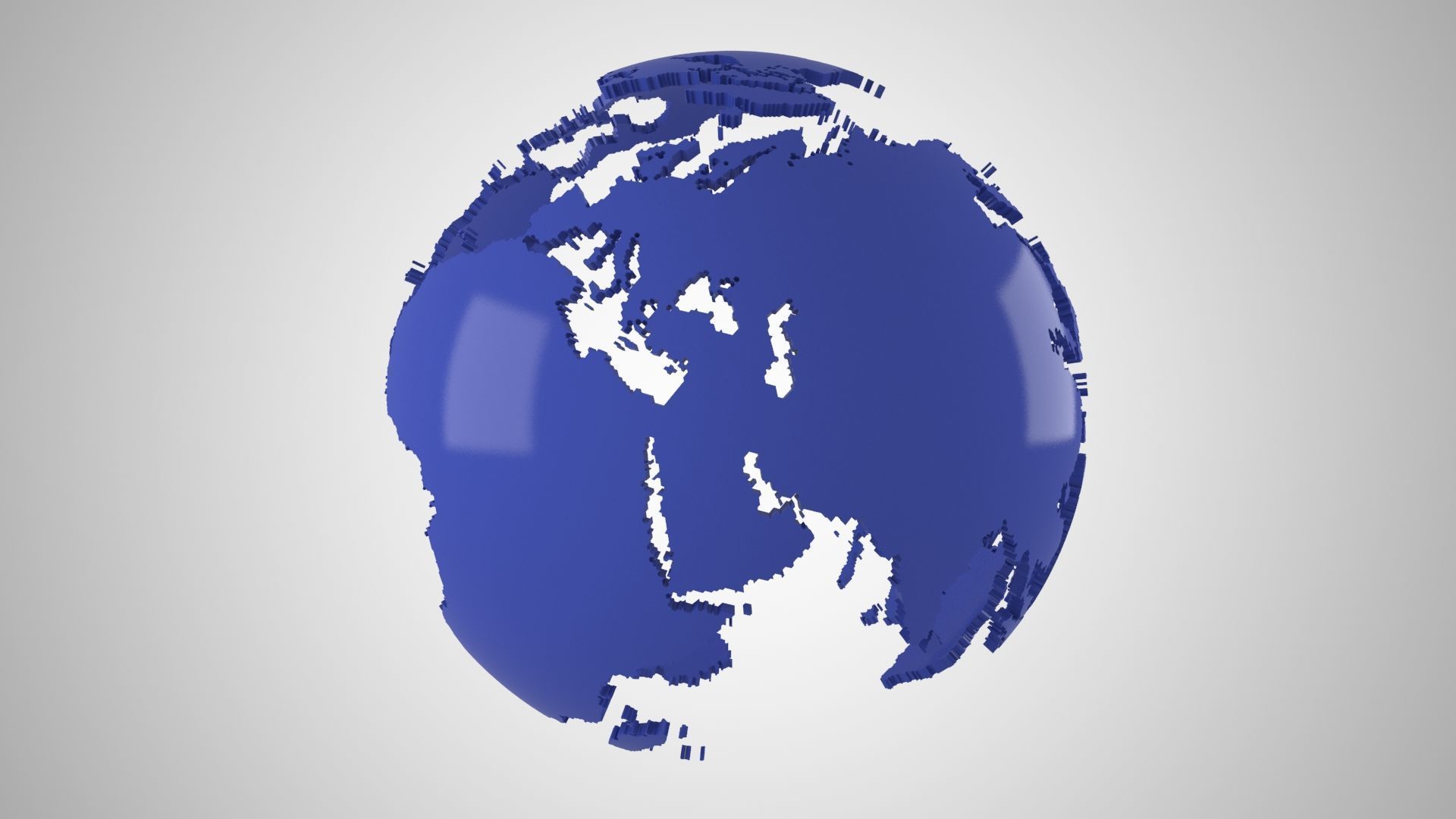 Globe Shell Nevy Blue 3D model_3