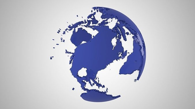 Globe Shell Nevy Blue 3D model