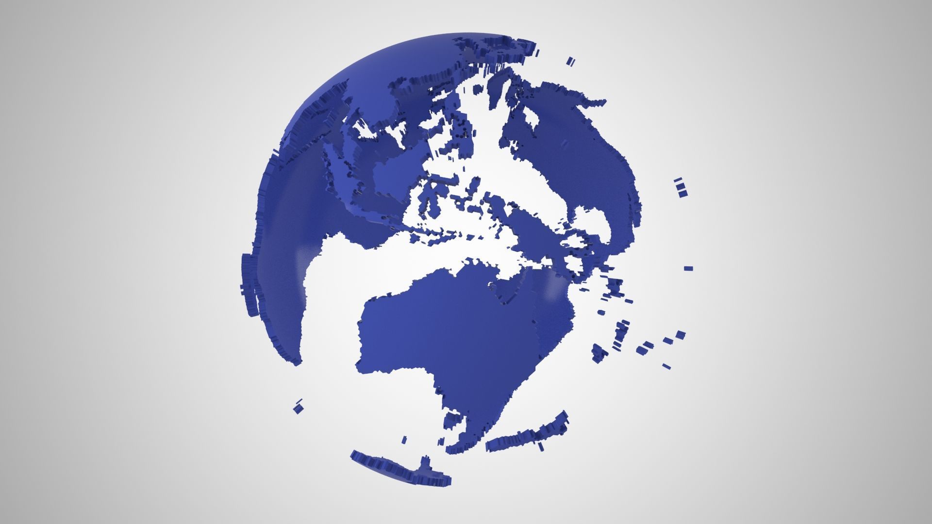 Globe Shell Nevy Blue 3D model_5