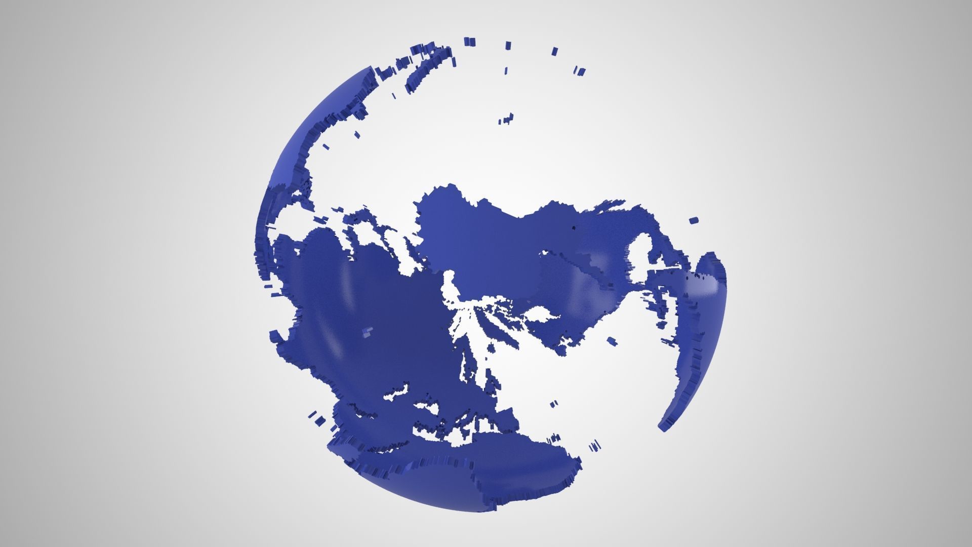 Globe Shell Nevy Blue 3D model_6