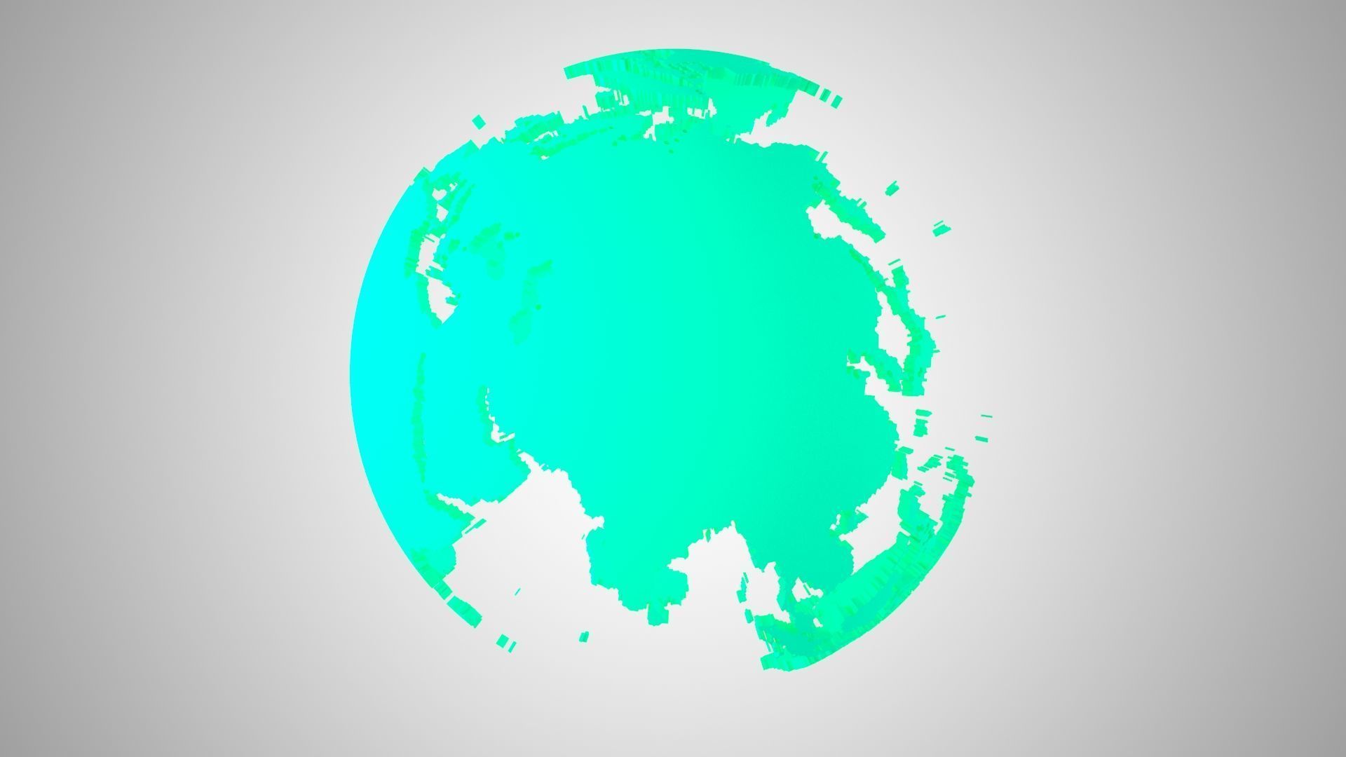 Globe Shell light teal green 3D model_4