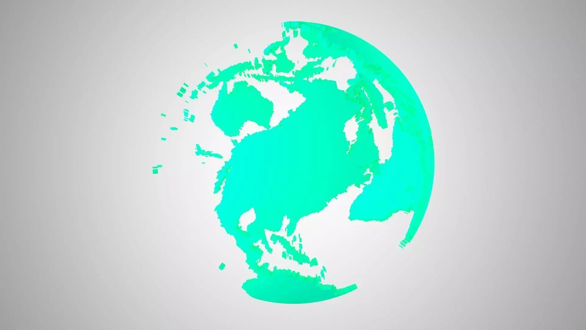 Globe Shell light teal green 3D model_0