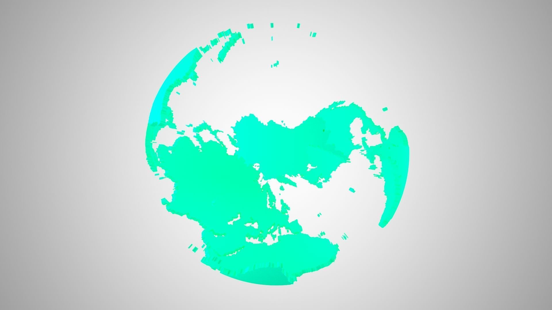 Globe Shell light teal green 3D model_6