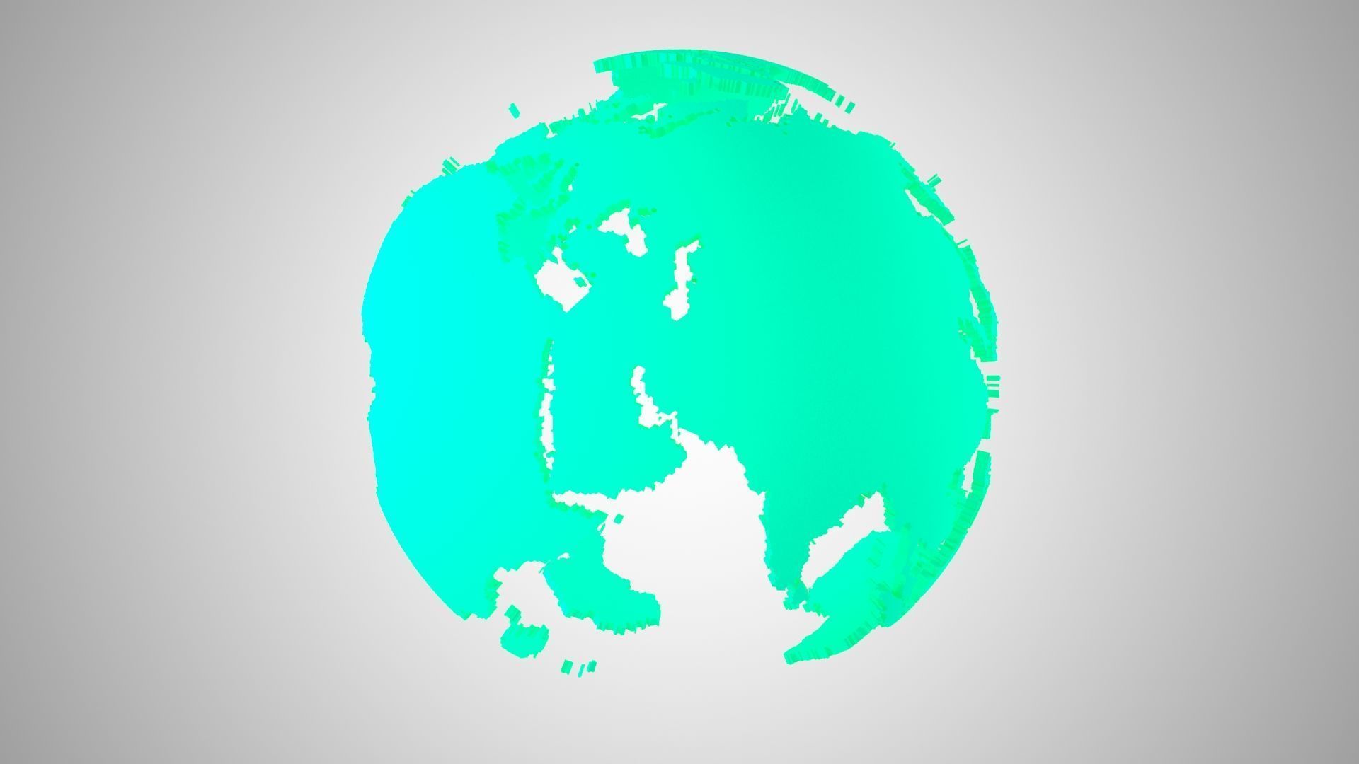 Globe Shell light teal green 3D model_3